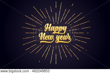 Happy New Year Realistic Golden Lettering With Editable Text Effect