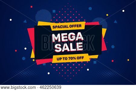 Mega Sale Special Offer Banner Template With Editable Text Effect