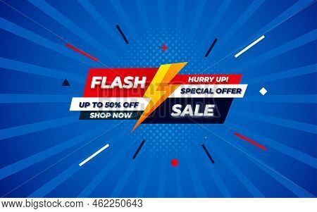 Flash Sale Special Offer Banner Template With Editable Text Effect