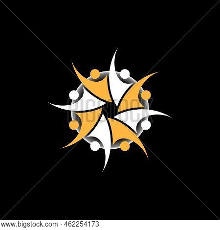 Simple Body Or Human With Happy Or Active On Around Circle Image Graphic Icon Logo Design Abstract C