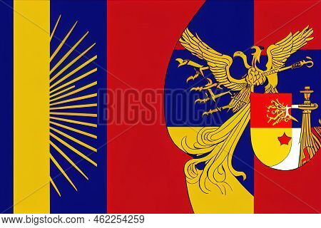 2d Drawing Belgrade City Flag With The Coat Of Arms Of The City It Is The Official Visual And Symbol