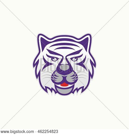 Simple And Unique Tiger Head With Serious Face And Attractive Motive Image Graphic Icon Logo Design 