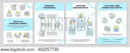 Business Tendencies Brochure Template. Economics And Politics. Leaflet Design With Linear Icons. Edi