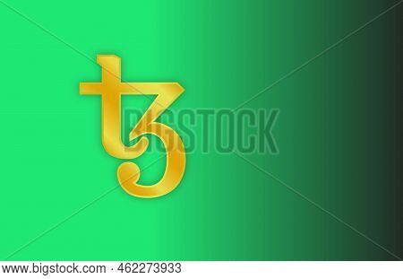 Tezos Virtual Currency Images. 3d Drawings. Coin Logo
