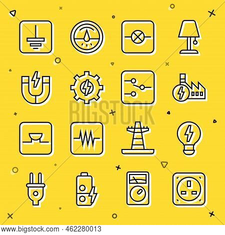 Set Line Electrical Outlet, Creative Lamp Light Idea, Nuclear Power Plant, Lamp In Electronic Circui