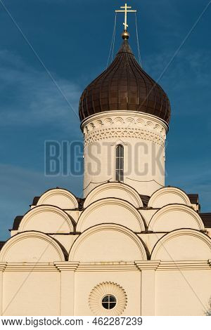 Uccle, Brussels Capital Region - Belgium - 08 20 2020 - Facade And Detail Of The Orthodox Saint Job 