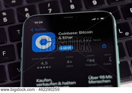 Mainz, Germany - September 25, 2022: Icon Of The Coinbase App On Smartphone Screen In Germany