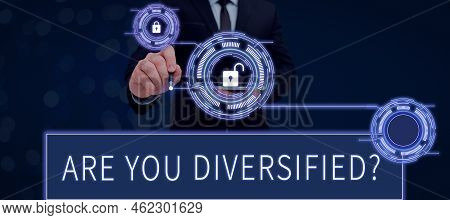 Handwriting Text Are You Diversified Question. Business Idea Someone Who Is Different Mixed Multi Fa