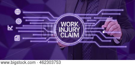 Conceptual Caption Work Injury Claimmedical Care Reimbursement Employee Compensation. Word Written O