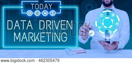 Inspiration Showing Sign Data Driven Marketing. Business Approach Strategy Built On Insights Analysi