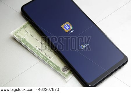 Minas Gerais, Brazil - September 25, 2022: Screen Of The E-titulo Application, Brazilian Digital Vot