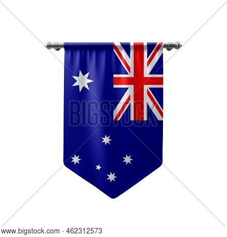 Australia Hanging Flag 3d Illustration Hanging Flag With A White Isolated Background
