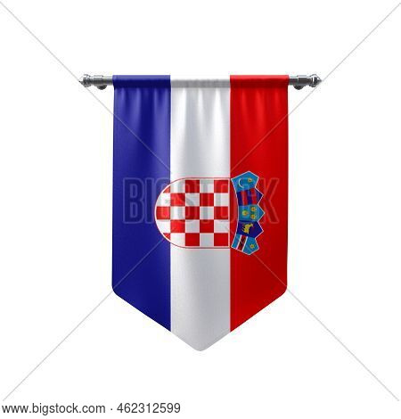 Croatia Waving Hanging Flag, 3d Flag Illustration, Croatia National Flag With A White Isolated Backg