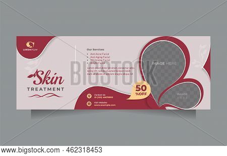Advertising Banner For Beauty Store, Blog, Offers And Promotion. Horizontal Social Media Banner For 