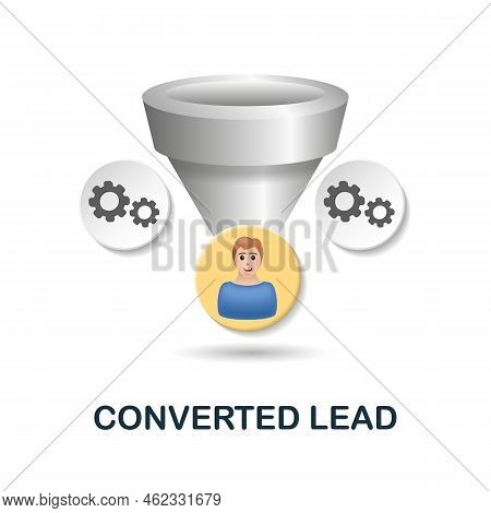 Converted Lead Icon. 3d Illustration From Customer Relationship Collection. Creative Converted Lead 