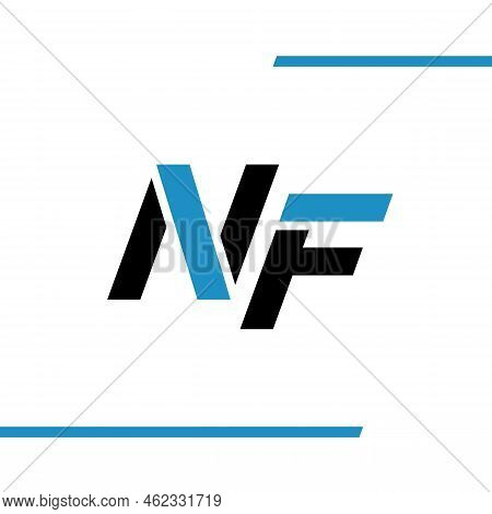 Initial Letter Nf. Logo With Line And Striped.