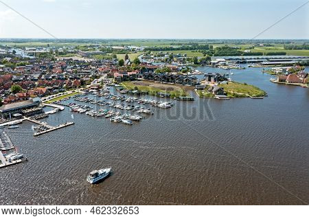 Aerial From The City Grou In Friesland The Netherlands