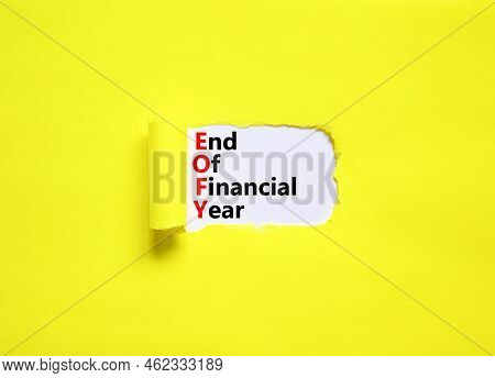 Eofy End Of Financial Year Symbol. Concept Words Eofy End Of Financial Year On White Paper On Beauti