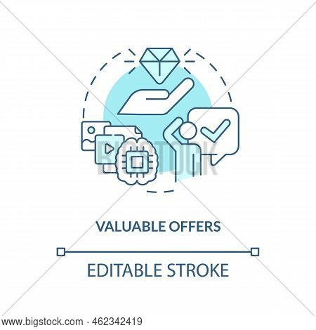 Valuable Offers Turquoise Concept Icon. Customer Interest. Lead Nurturing Campaign Abstract Idea Thi