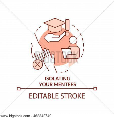 Isolating Mentees Terracotta Concept Icon. Ethical Issue In Mentoring Abstract Idea Thin Line Illust