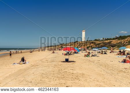 Tourists On The Beach Of Matalascanas, Andalusia, Spain