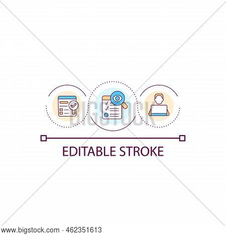 Data Search And Analysis Loop Concept Icon. Review Information. Tasklist. Computer Worker Abstract I
