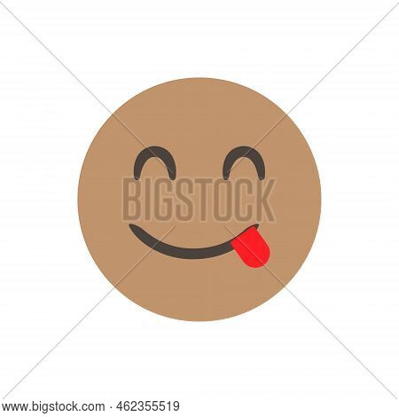 Tasty, Deliciuos, Yum. Vector Illustration. Realistic Emoticon. Isolated In White Background. Vector