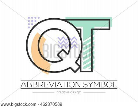 Letters Q And T. Merging Of Two Letters. Initials Logo Or Abbreviation Symbol. Vector Illustration F