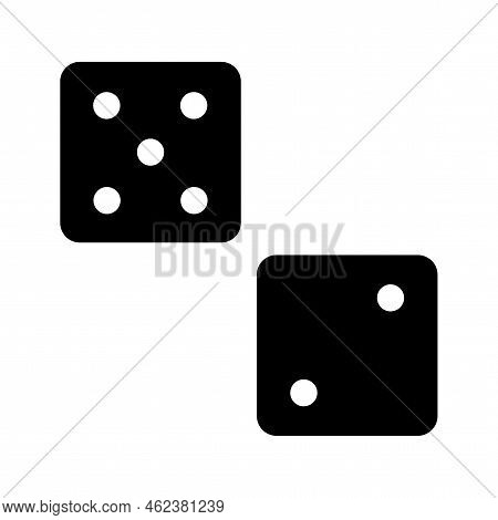 Dice Icon. Casino Jackpot. Game Element. Vector Illustration. Stock Image.