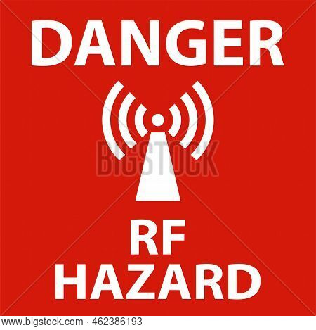Danger Rf Hazard Sign On White Background