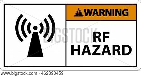 Warning Rf Hazard Sign On White Background