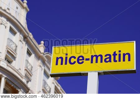 Nice , Paca  France - 25 09 2022 : Nice Matin Newspaper Morning Sign Text And Brand Logo French Sout