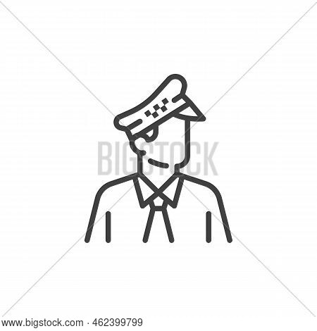 Taxi Driver Line Icon. Linear Style Sign For Mobile Concept And Web Design. Cab Driver Outline Vecto