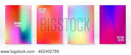 Minimal Poster. Pastel Soft. Rainbow Gradient Set. Graphic Color Background. Blurred Mesh Texture. V