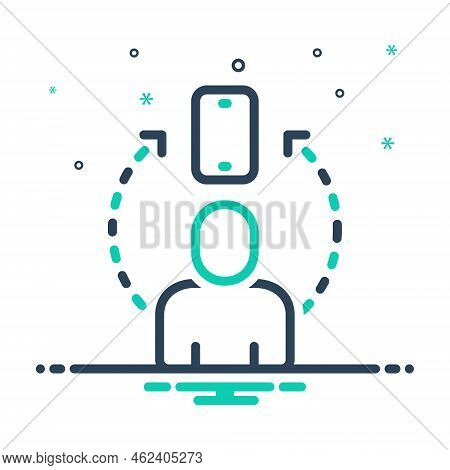 Mix Icon For Depending Addicted Dependence Device Digital Smartphone Student Attention Technology
