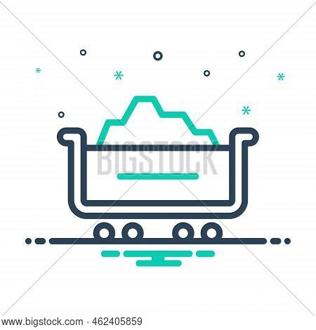 Mix Icon For Materials Paraphernalia Stuff Goods Raw Industry Cart Coal Metal Miner Renewable Trolle