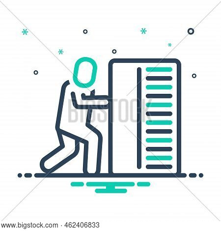 Mix Icon For Pushing Shove Budge Thrust Push Person Pull Force Effort Heavy Object