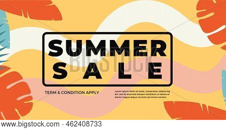 Colorful Discount Sale Banner Special Offer Composition. Summer Sale, Cashback Vector Illustration