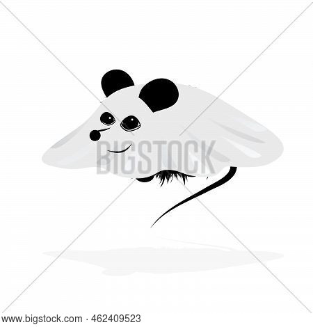 Rat Mouse Spirit Halloween Ghost Animal Tattoo Icon Vector Illustration