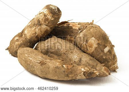 Fresh Cassava Root Isolated On A White Background