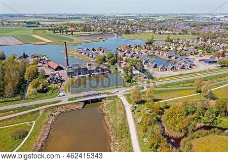 Aerial From The Steam Pumping Station Vier Noorder Koggen In Wervershoof In The Netherlands