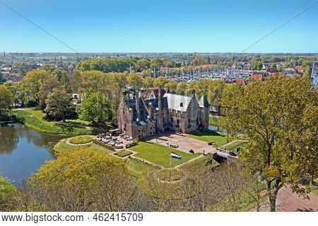 Aerial From The Radboud Castle In Medemblik  In The Netherlands