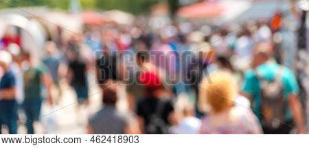 Population Explosion Concept, Blur Crowd Of People On The Street Out Of Focus