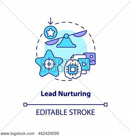 Lead Nurturing Concept Icon. Help To Make Decision. Contacts Management Process Abstract Idea Thin L