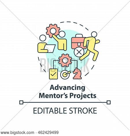 Advancing Mentor Projects Concept Icon. Ethical Issue In Mentoring Abstract Idea Thin Line Illustrat