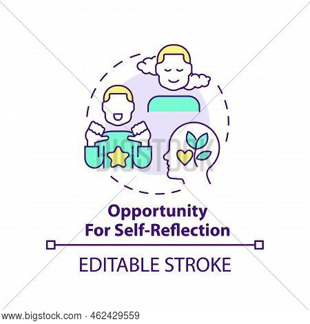 Opportunity For Self-reflection Concept Icon. Benefit For Mentor Abstract Idea Thin Line Illustratio