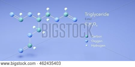 Triglyceride, Molecular Structures, Ester, 3d Model, Structural Chemical Formula And Atoms With Colo