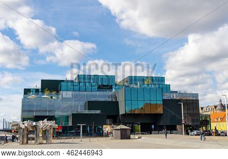Copenhagen, Denmark - September 26, 2022. Modern Architecture And Design Center Blox. Glass Building