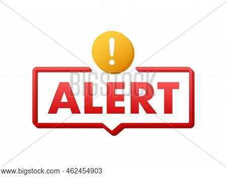 Alert Sign. Attention Warning Attacker Alert Sign. Technology Cyber Security Protection Concept. Vec