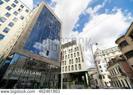 Bucharest, Romania - September 22, 2022: George Enescu 11 Office Building And Mercure Bucharest City